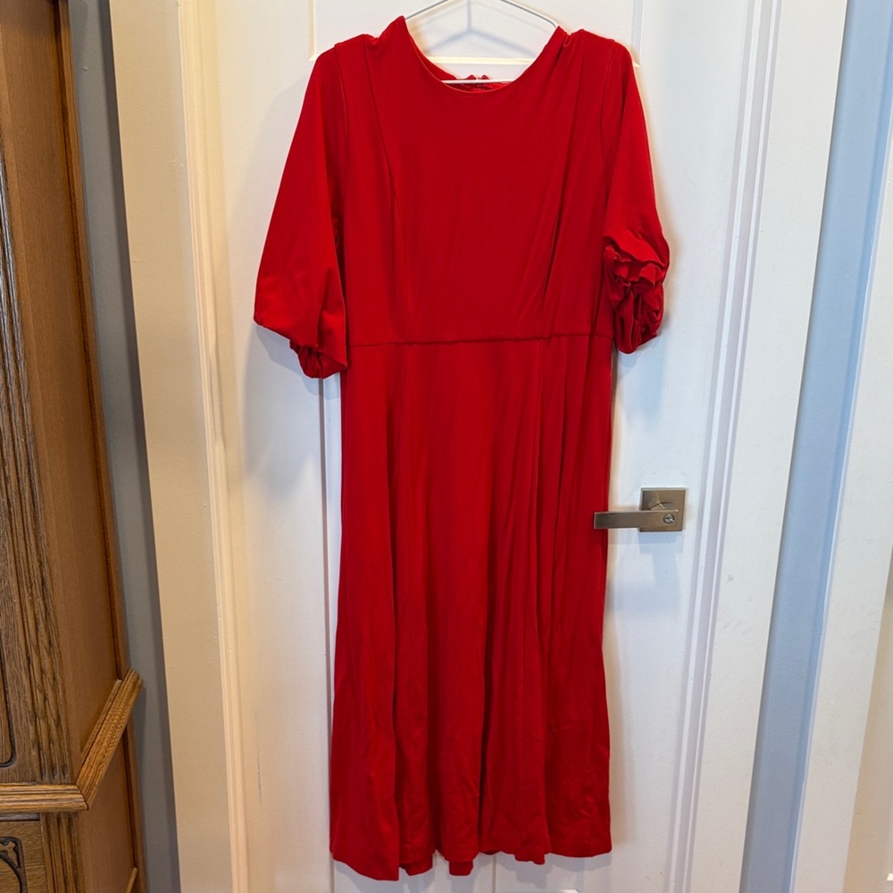 Boden Vibrant Red Long Sleeve Dress